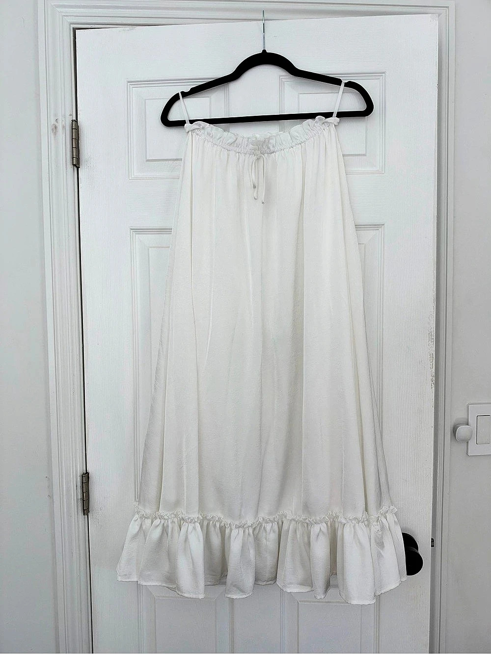 12th Tribe Dahlia White Satin Set Maxi Dress Size Small